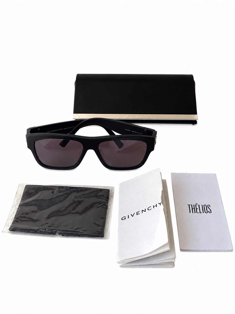 Givenchy GV40006U Men’s Black Square Sunglasses 58mm Made in Italy Case